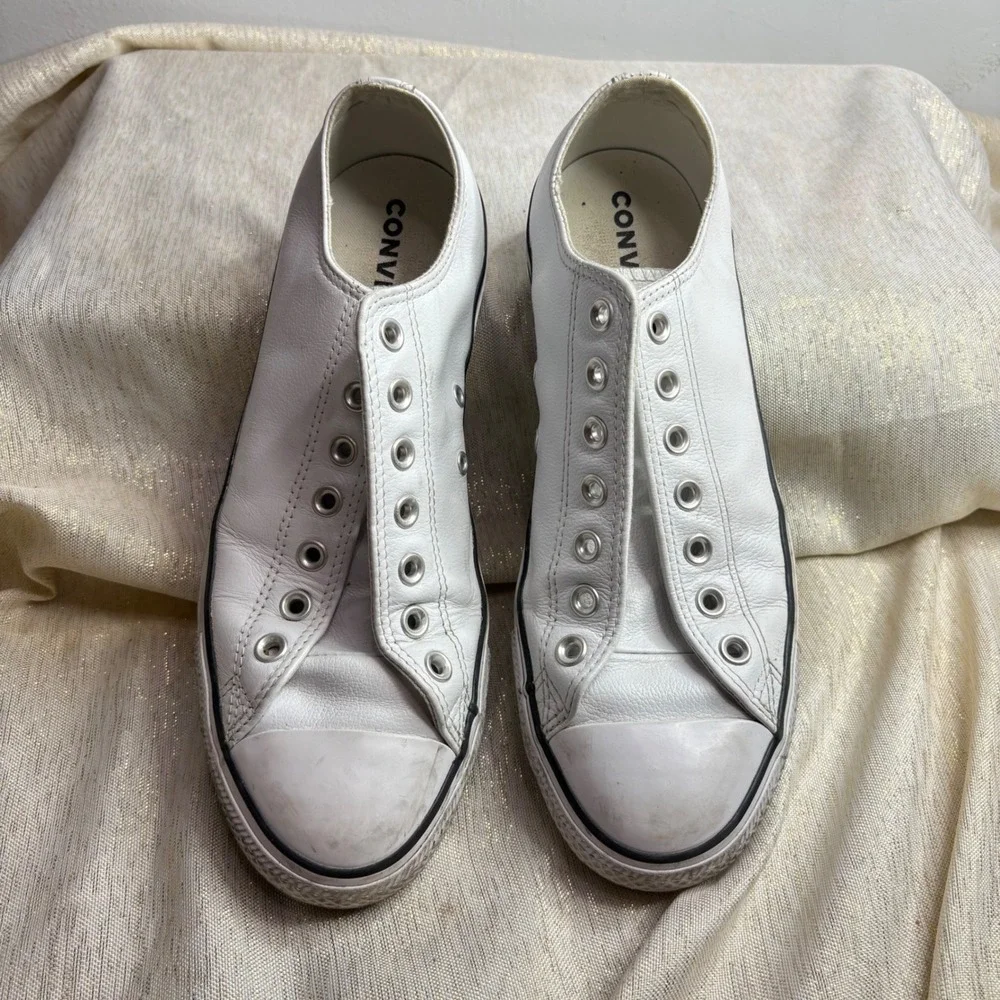 Converse Chuck Taylor All Star Leather Low Top Sneakers White Men 10 Women 12 - Picture 5 of 5